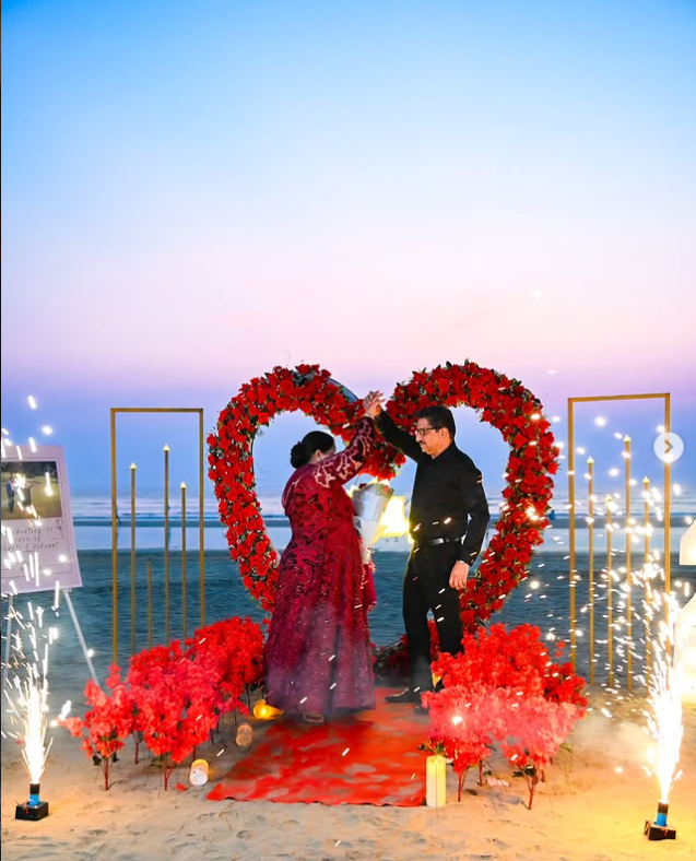 Goa beach proposal event celeberation