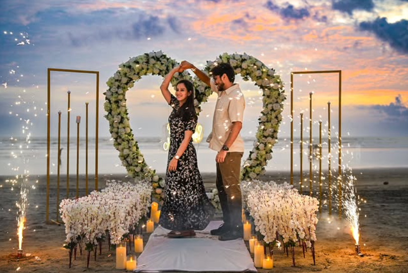 Goa beach proposal event